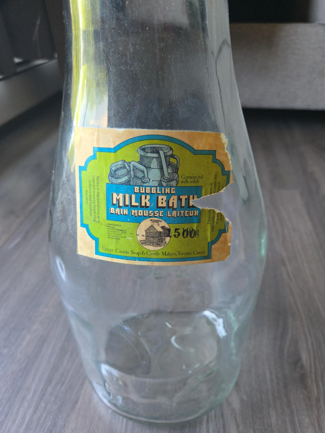 Vintage Bubbling Milk Bath Bottle with Cork