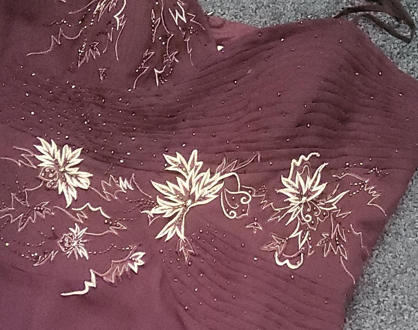 Embellished Maroon Dress