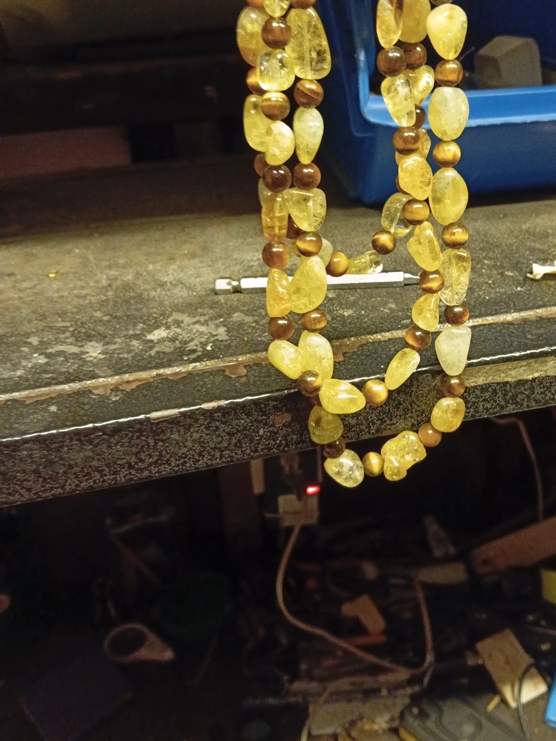 Citrine and Tiger's Eye Beaded Necklace