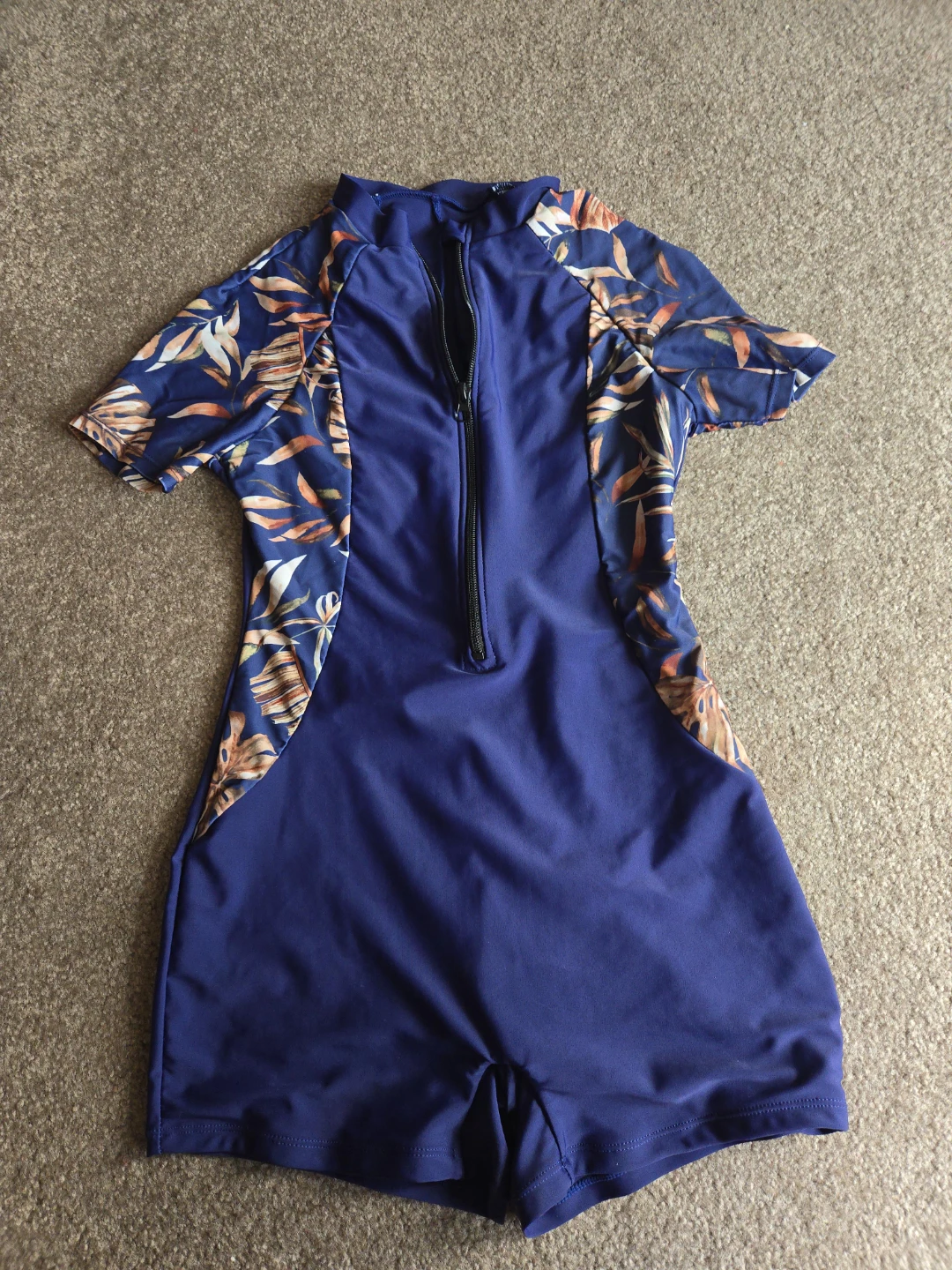 Blue Floral Swimsuit Size S