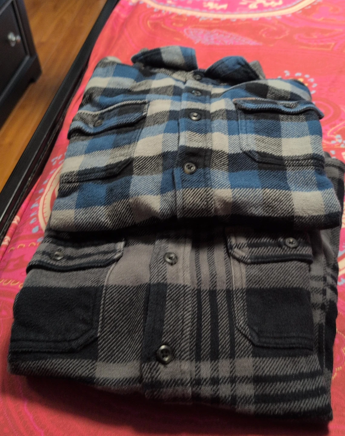 Men's Plaid Flannel Shirt - Blue and Grey $10 each