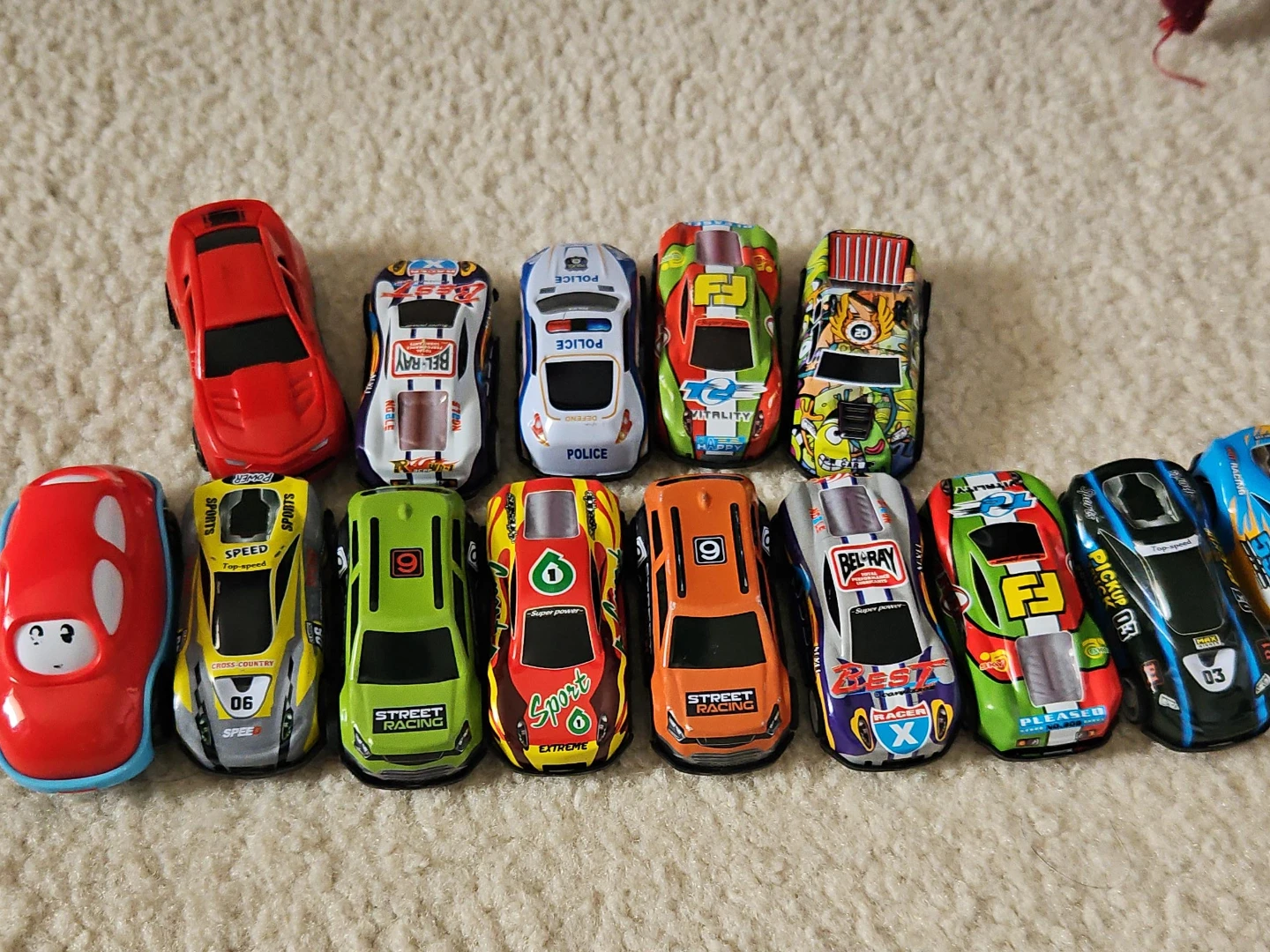 Assorted Die-Cast Toy Cars Set