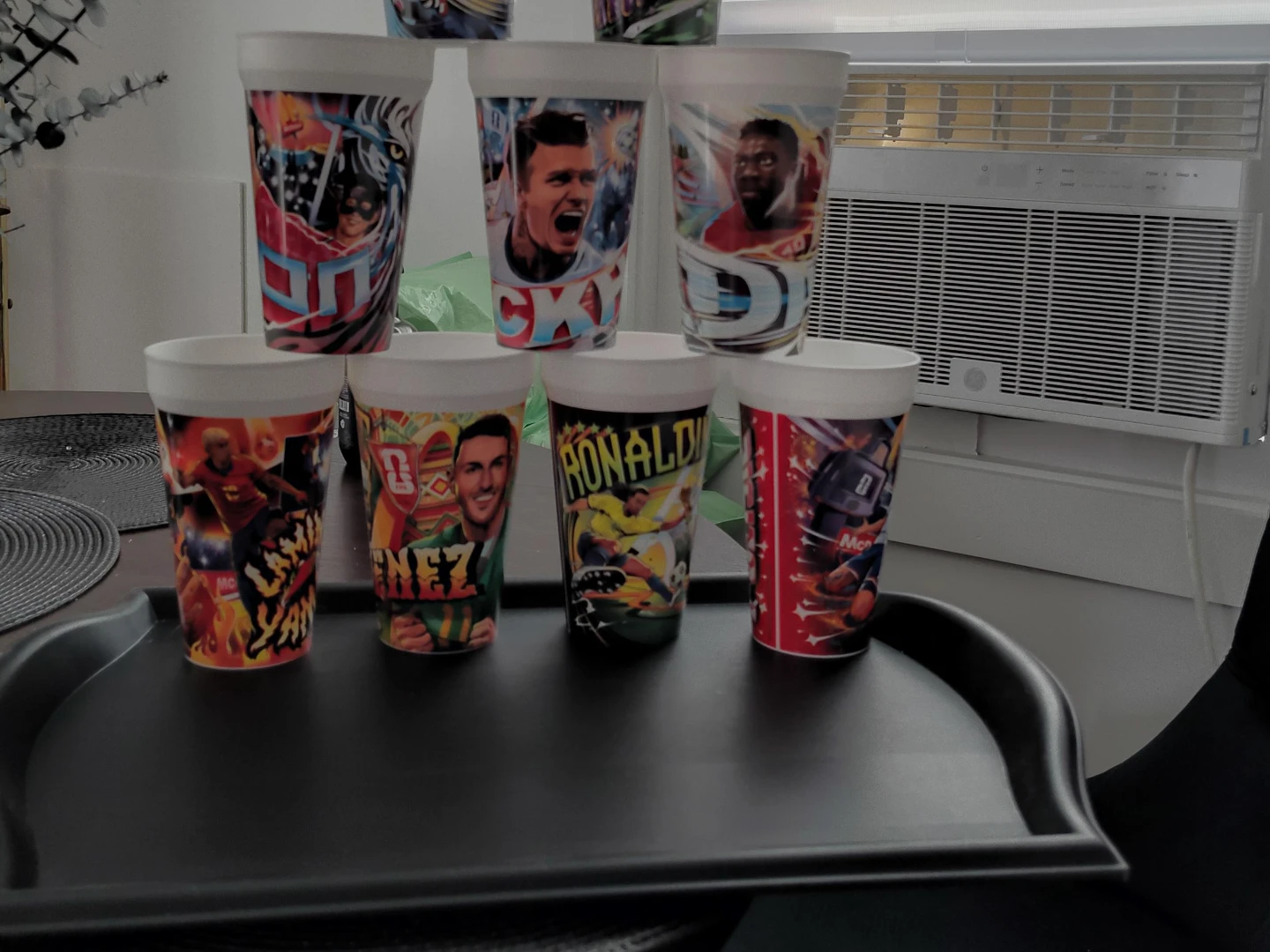 Set of 9 Soccer Player Themed Cups MacDonald
