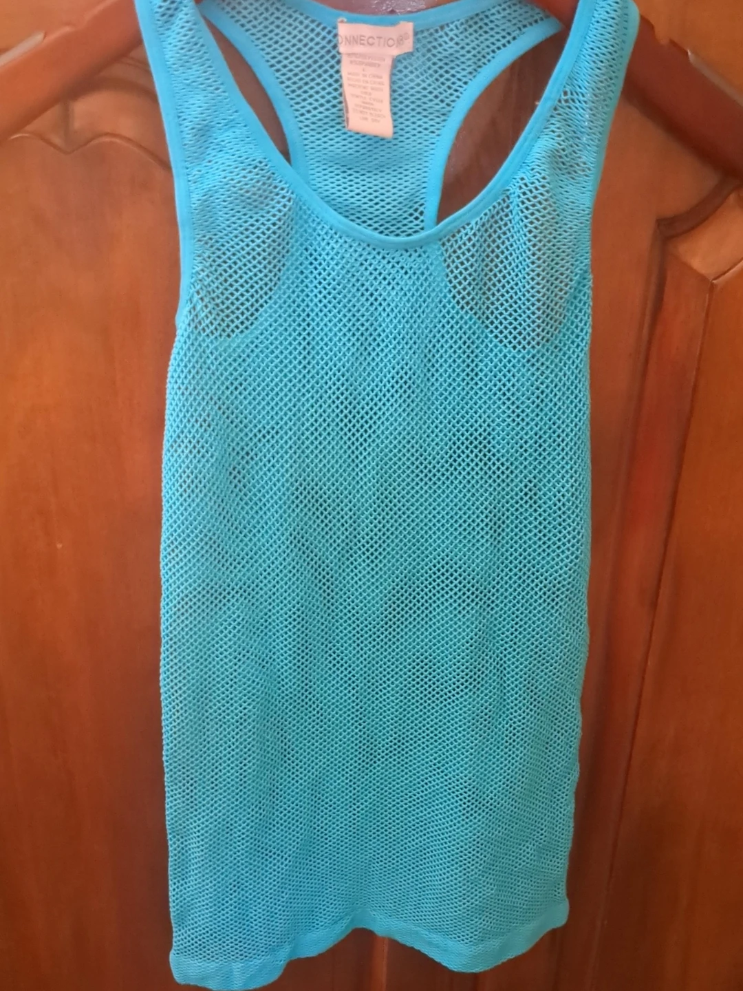 Turquoise Mesh Tank Top