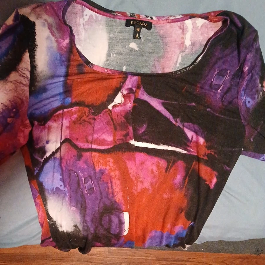 Escada Abstract Print Long Sleeve Top