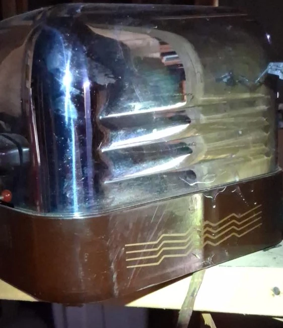 Vintage Chrome and Brown Toaster