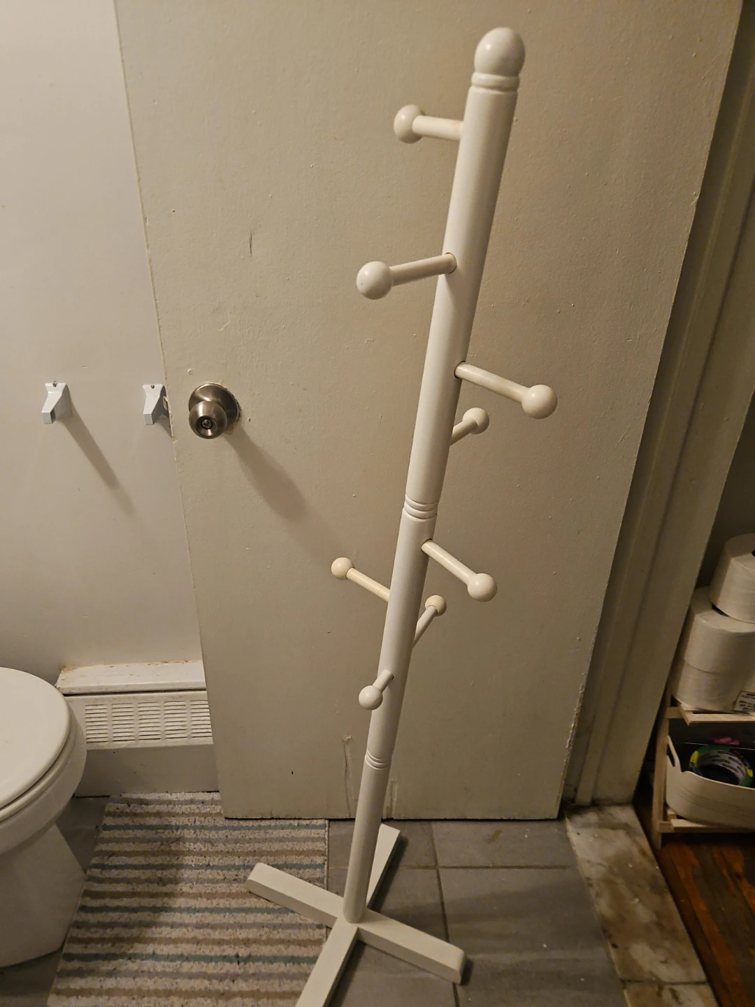 White Wooden Coat Rack