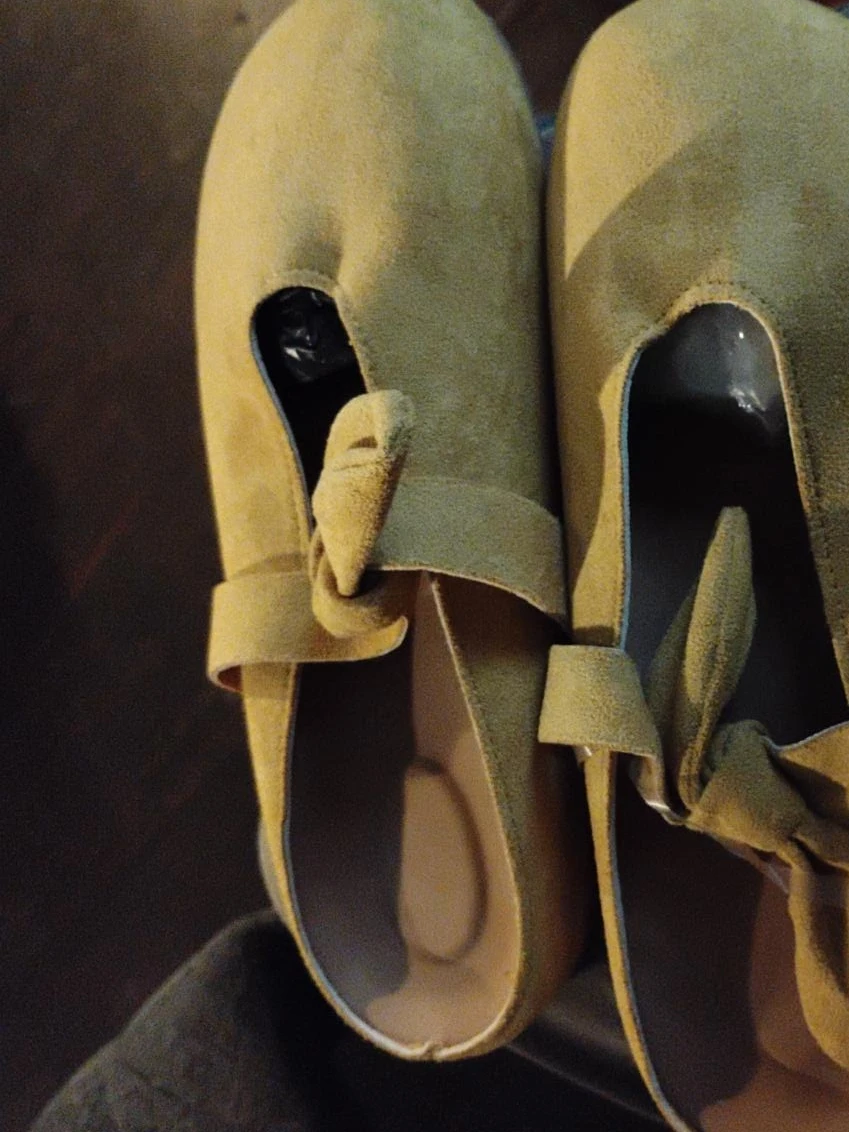 Yellow Suede Mary Jane Flats