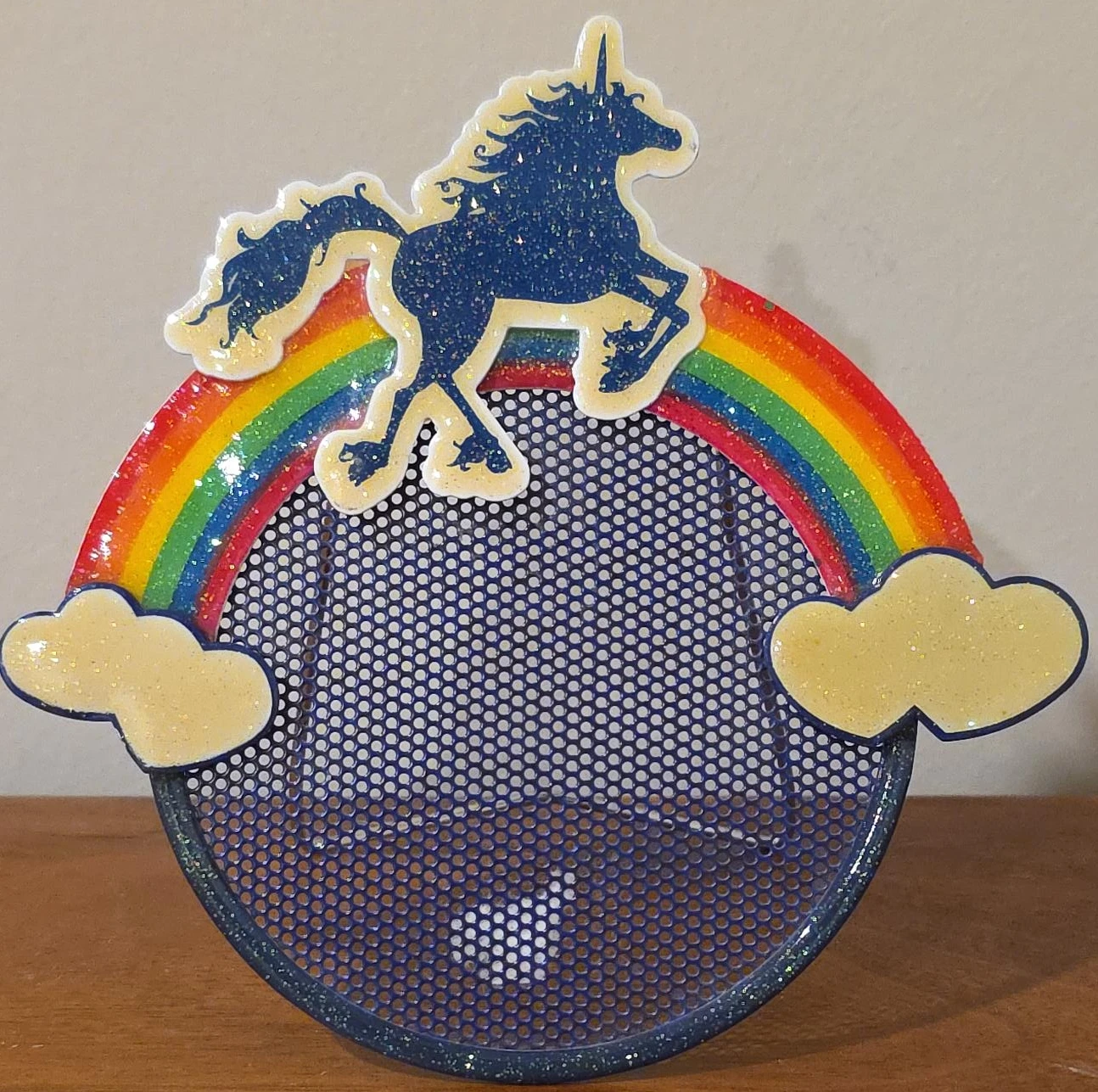 Unicorn and Rainbow Mesh Earring Organizer