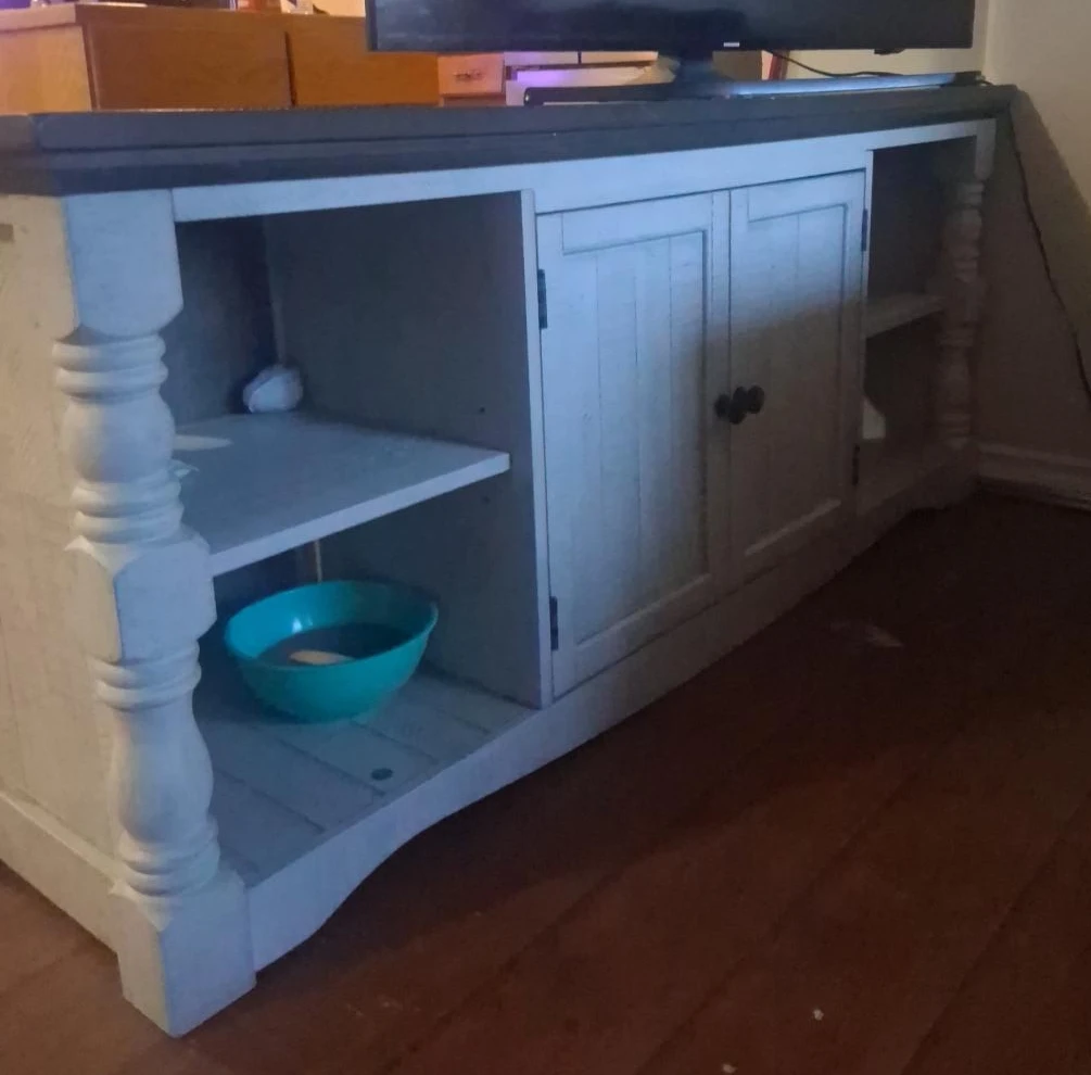 White TV Stand with Storage