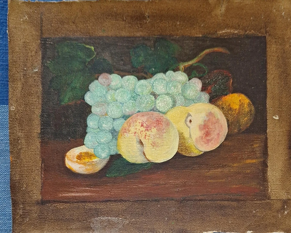Vintage Still Life Oil Painting of Fruit