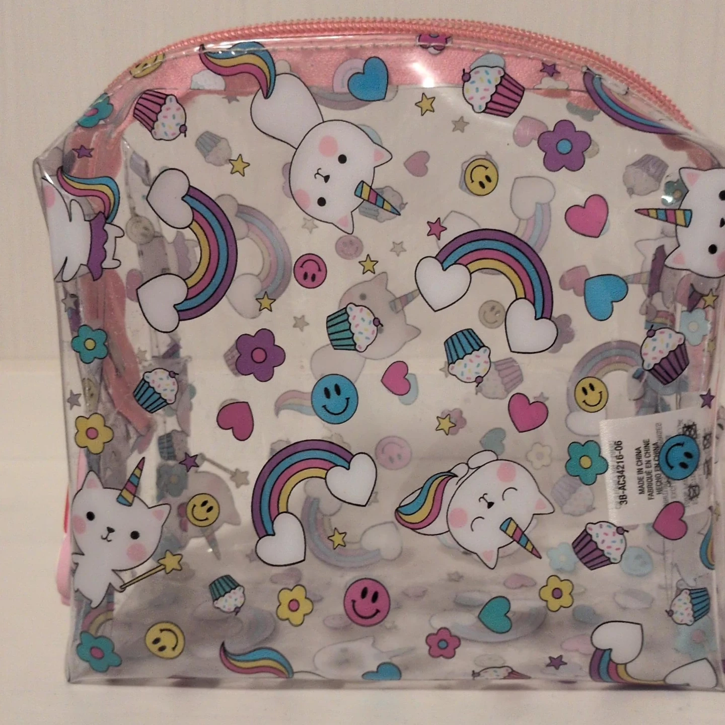 Clear Unicorn & Rainbow Cosmetic Bag