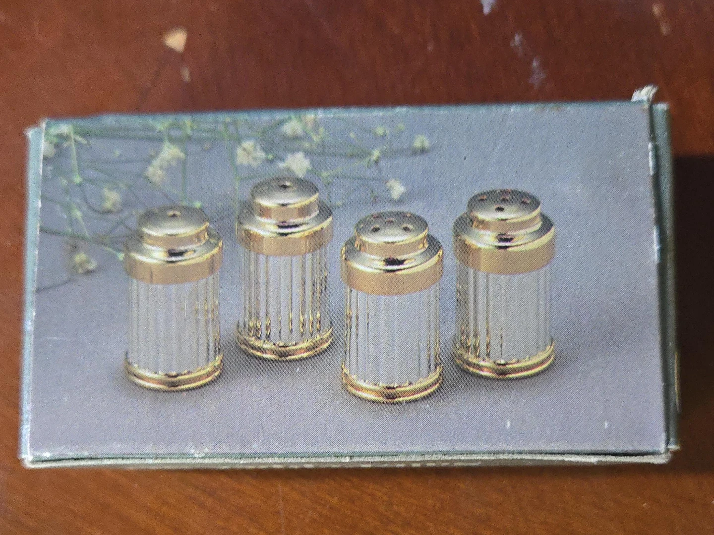 Silver and Gold Plated Salt and Pepper Set - photo 2