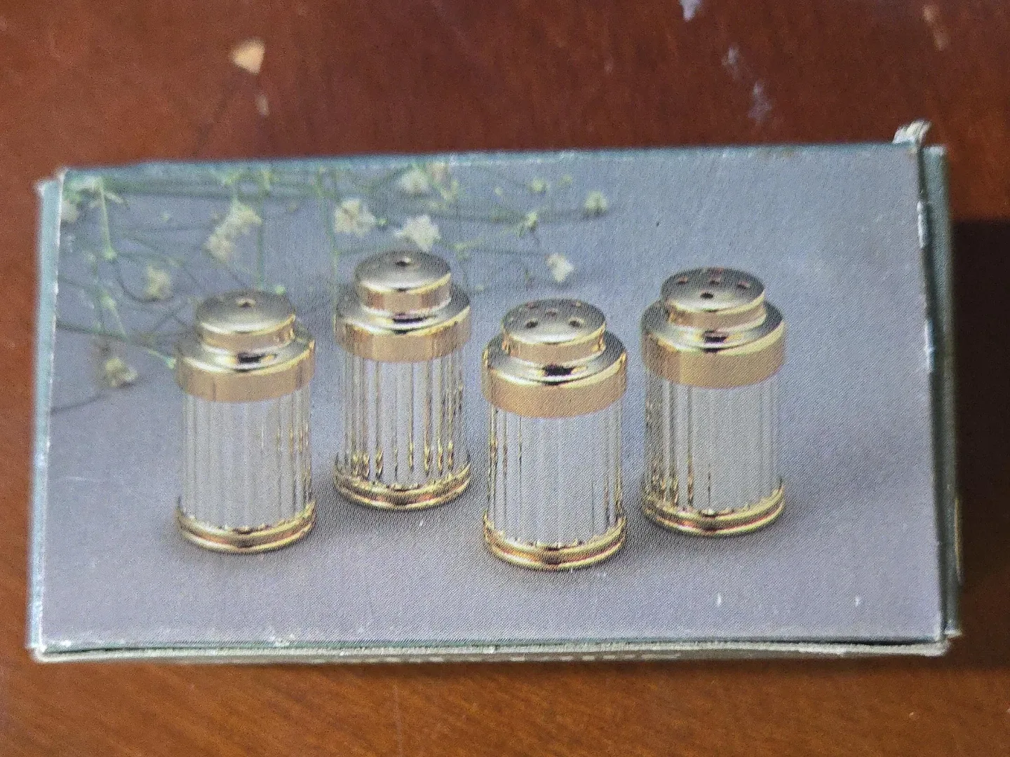 Silver and Gold Plated Salt and Pepper Set - photo 2