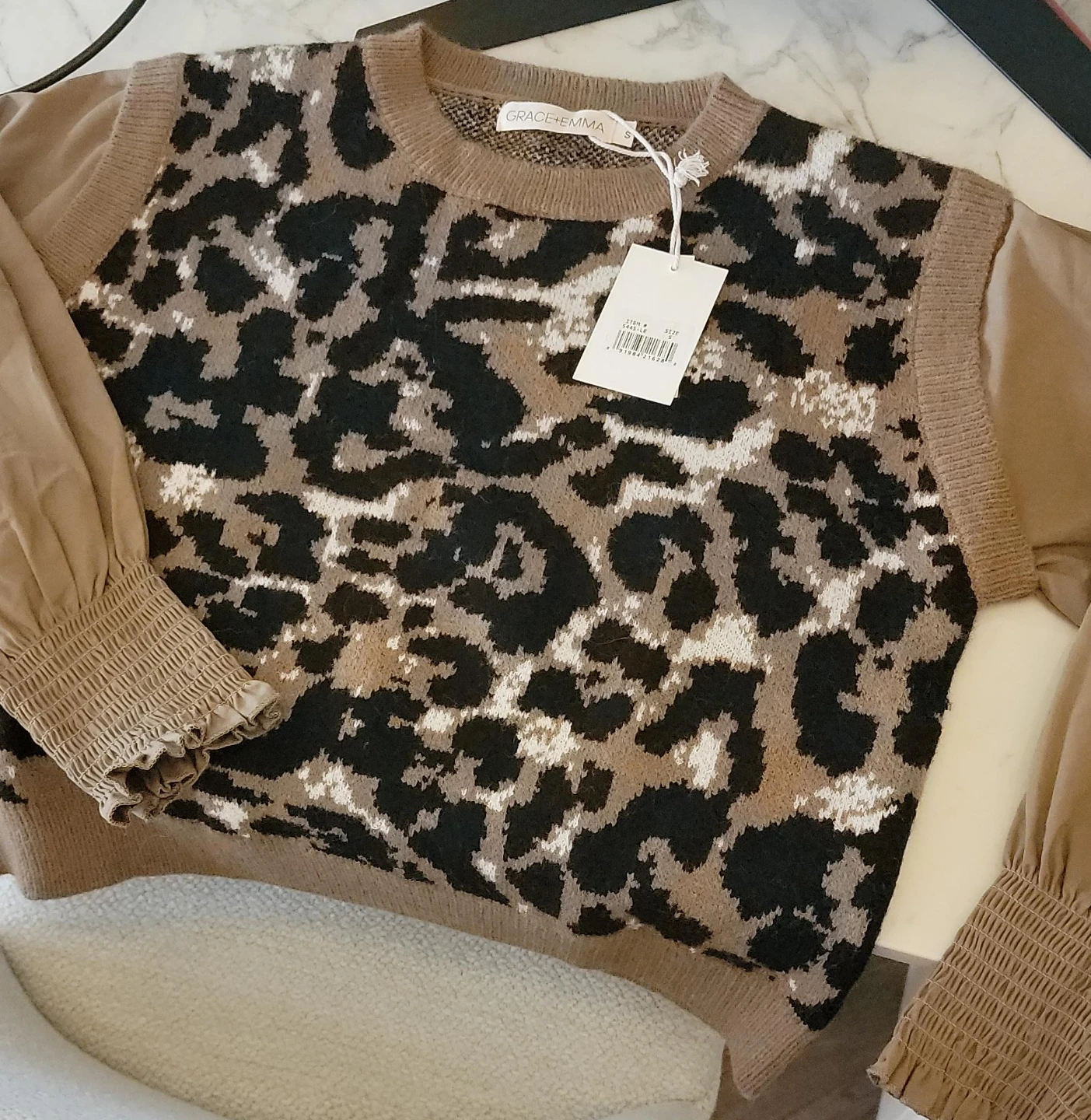 Grace + Emma Leopard Print Sweater