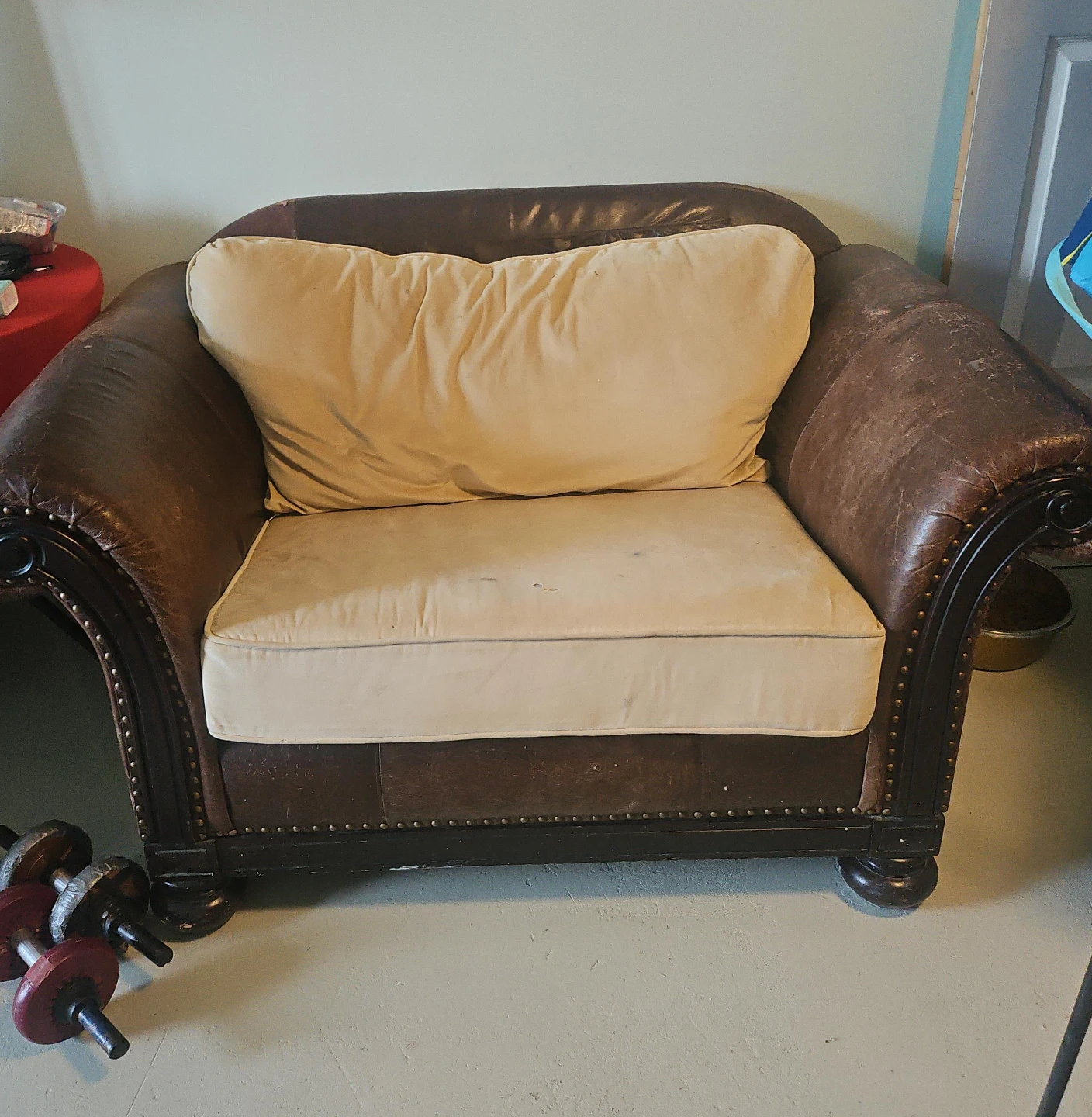 Brown Leather Accent Chair