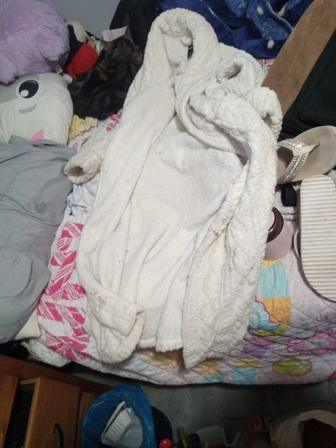 White Fleece Bathrobe