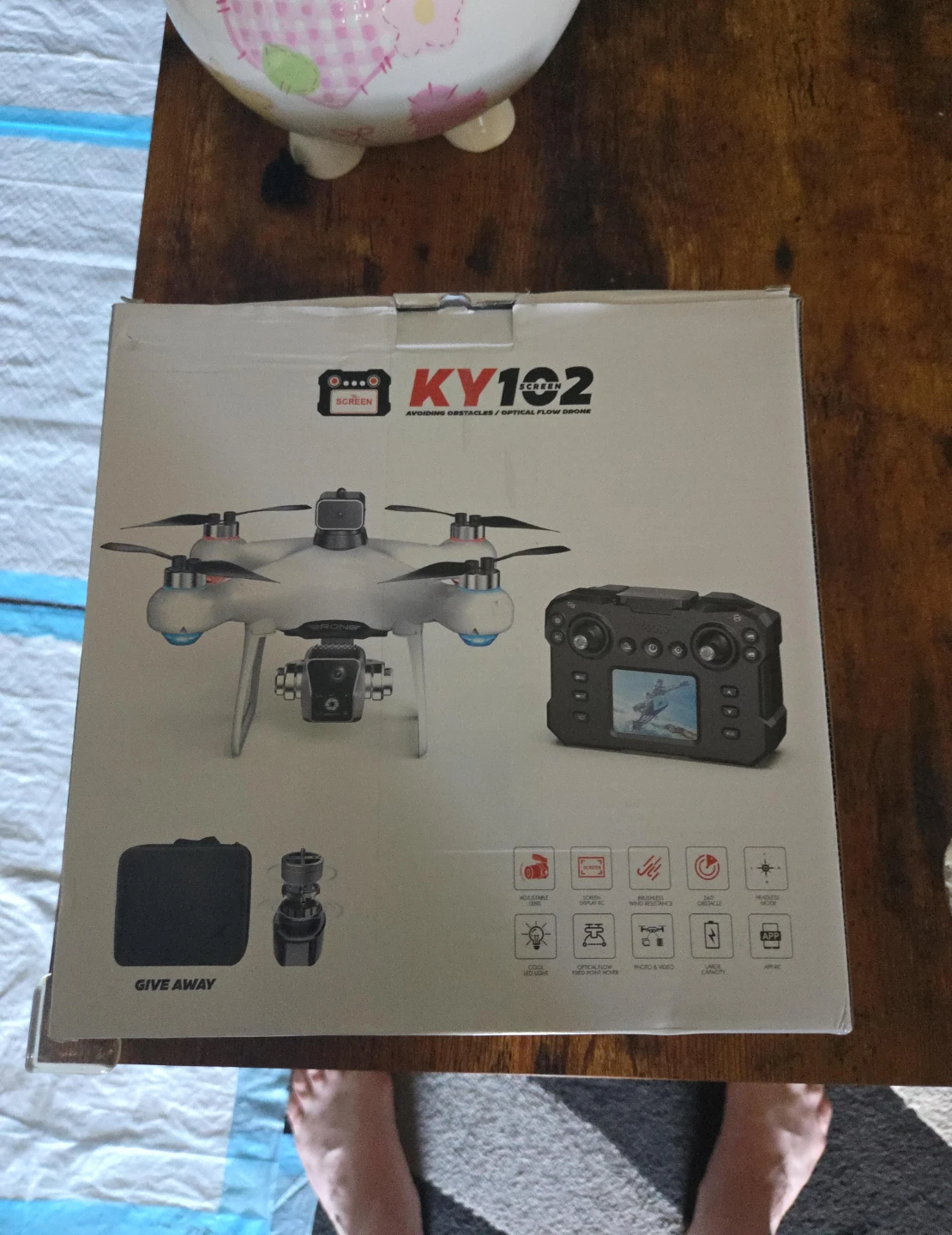 KY102 Drone with Controller and Case