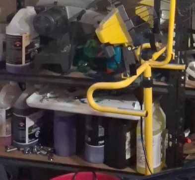 Yellow LED Work Light on Stand