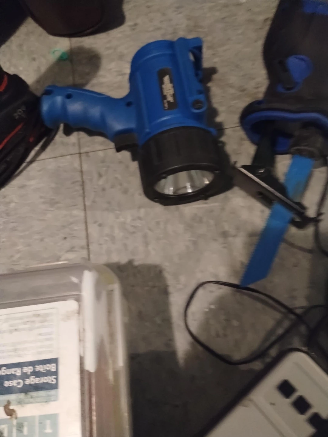 Blue Cordless Rechargeable Flashlight