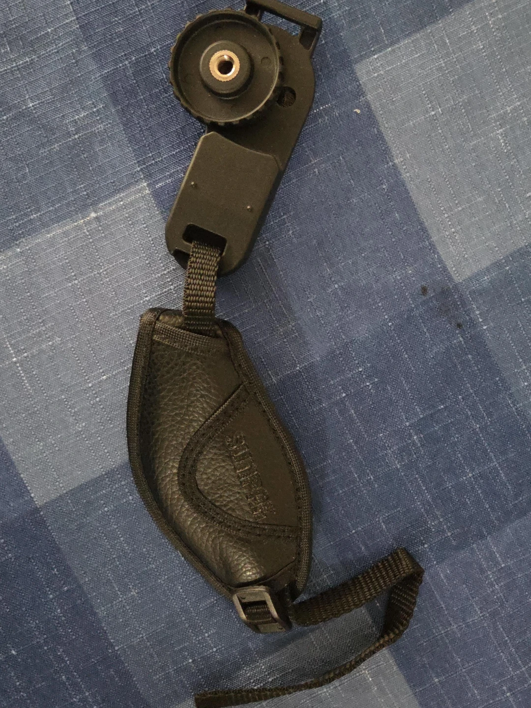 Black Leather Camera Wrist Strap