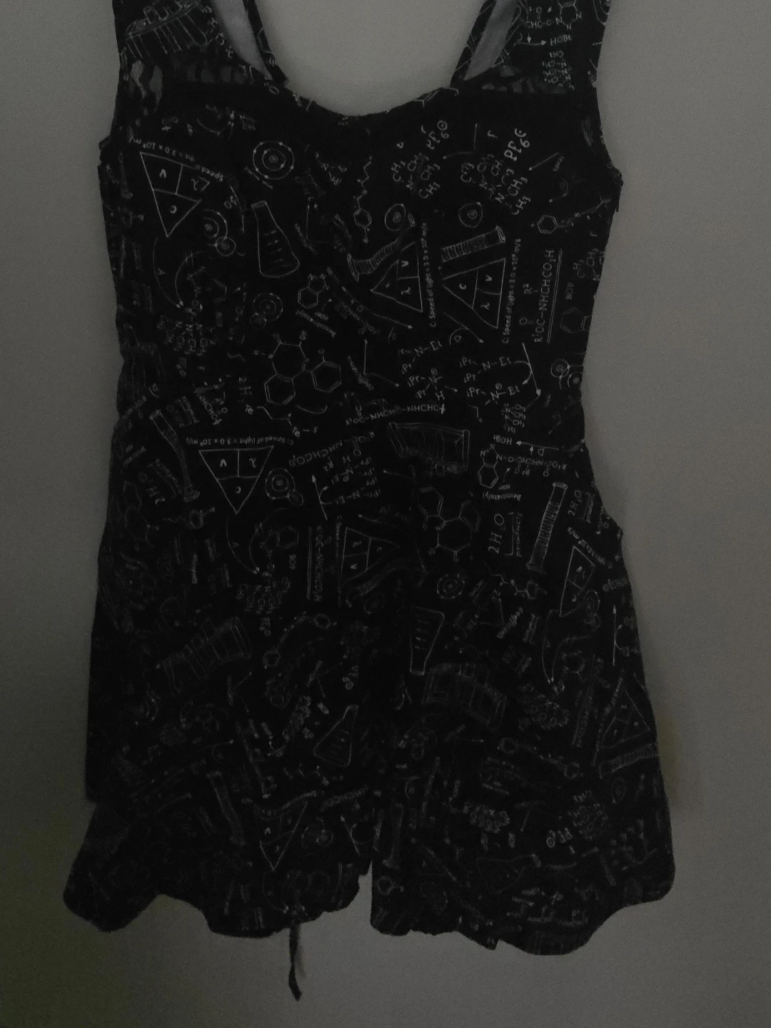 Women's Black Science Print Romper