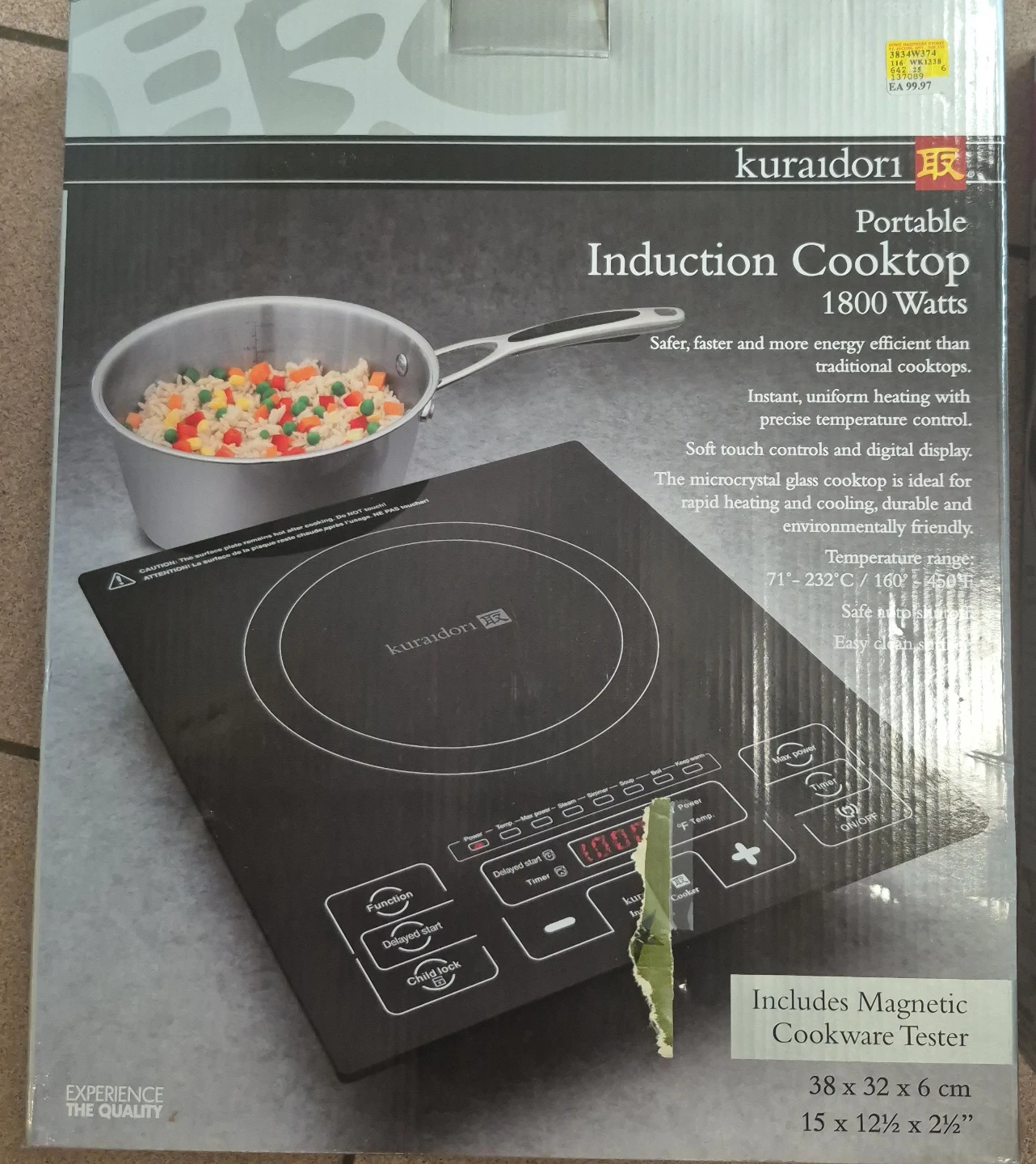 Kuraidori Portable Induction Cooktop - 1800 Watts