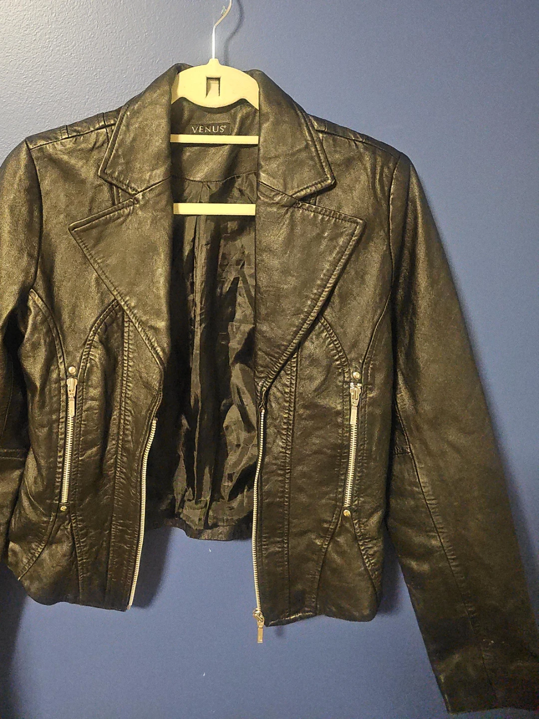 VENUS Faux Leather Moto Jacket - Size S