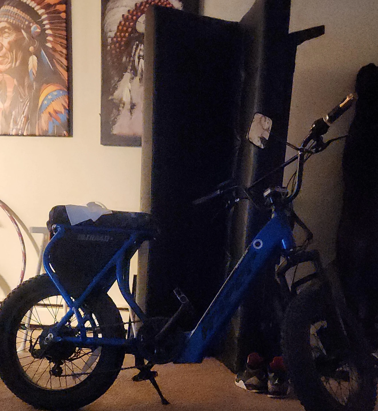 Blue Electric Fat Tire Bike