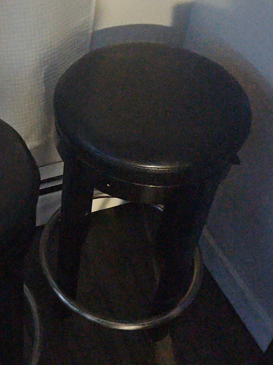 Black Bar Stool with Footrest