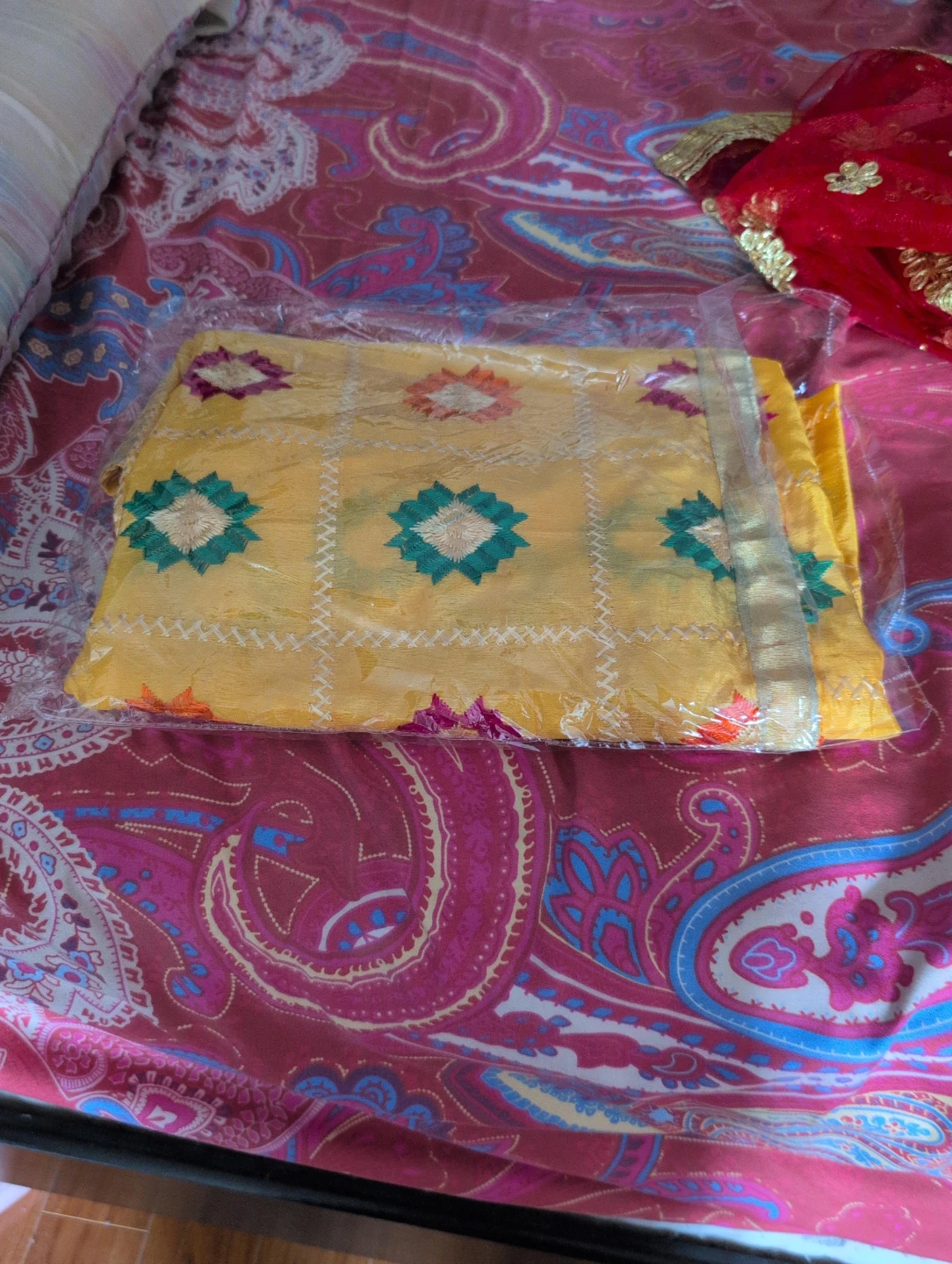 Yellow Embroidered Dupatta