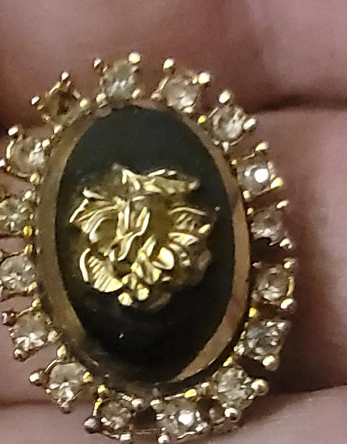 Oval Cameo Pendant with Rhinestones