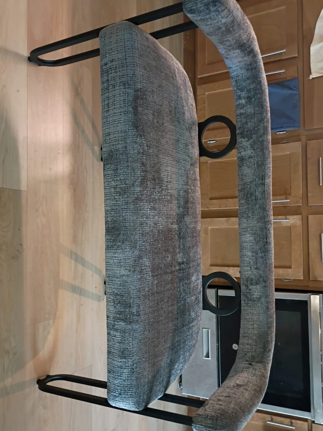 Grey Fabric Bench