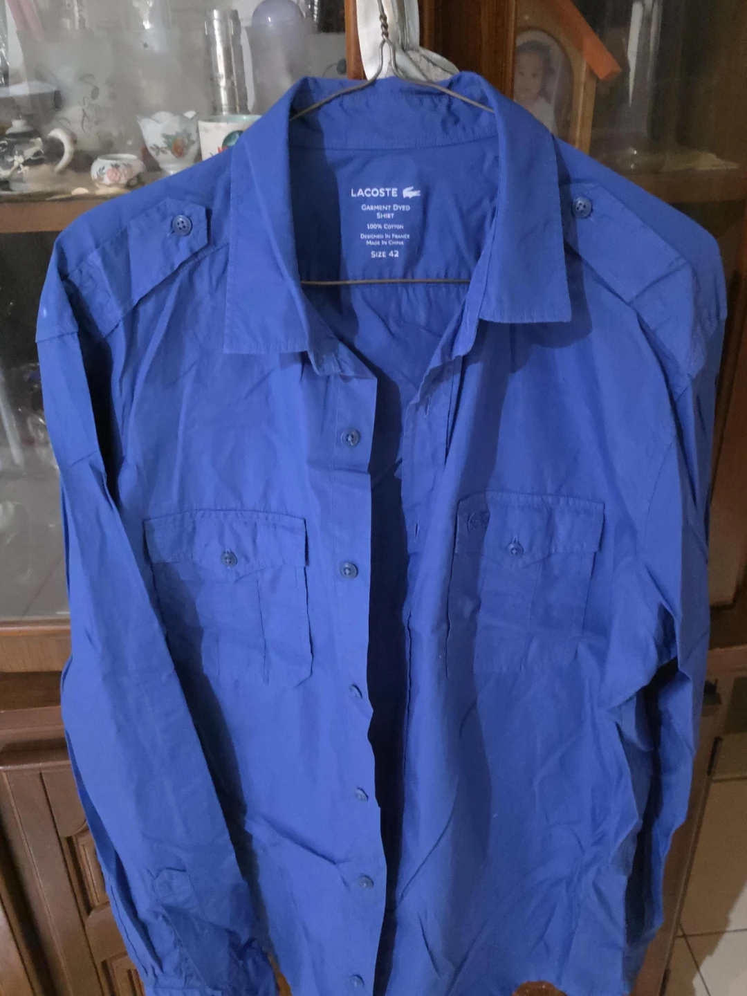 Lacoste Garment Dyed Shirt Size 42