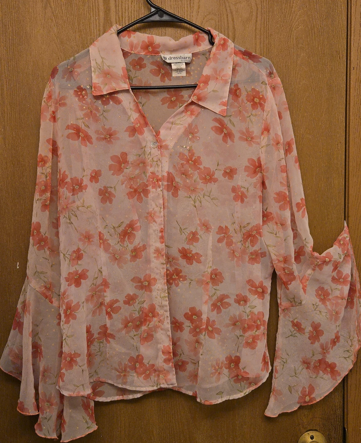 Dressbarn Floral Sheer Blouse