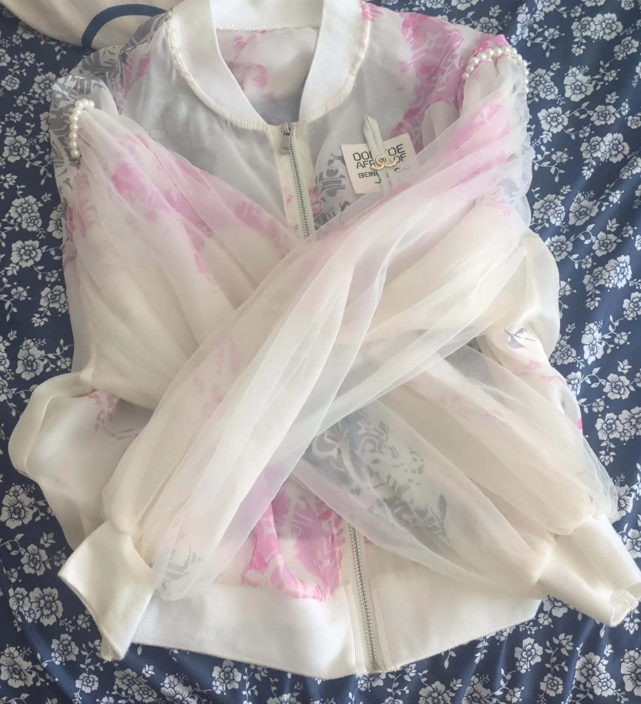 Dolce Vita Floral Sheer Bomber Jacket