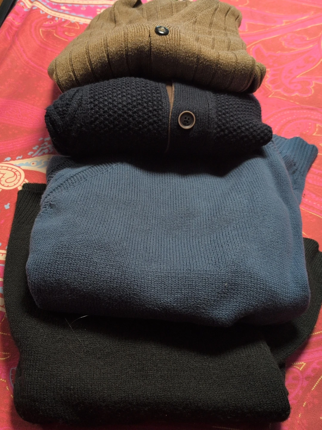 Pile of Men's Sweaters and Cardigans $35 for 4 sweaters
