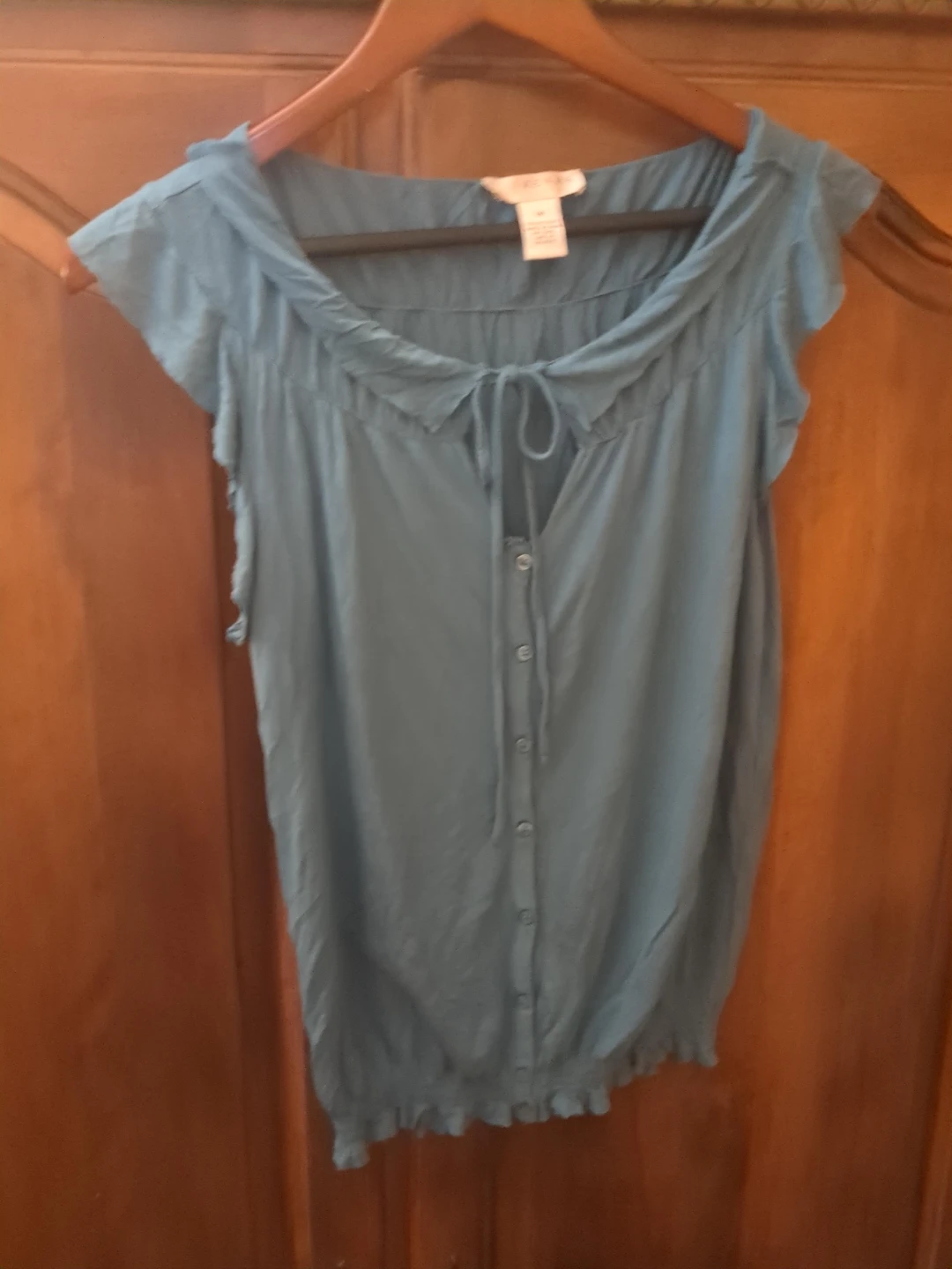 KENAR Blue Viscose Top - Size M