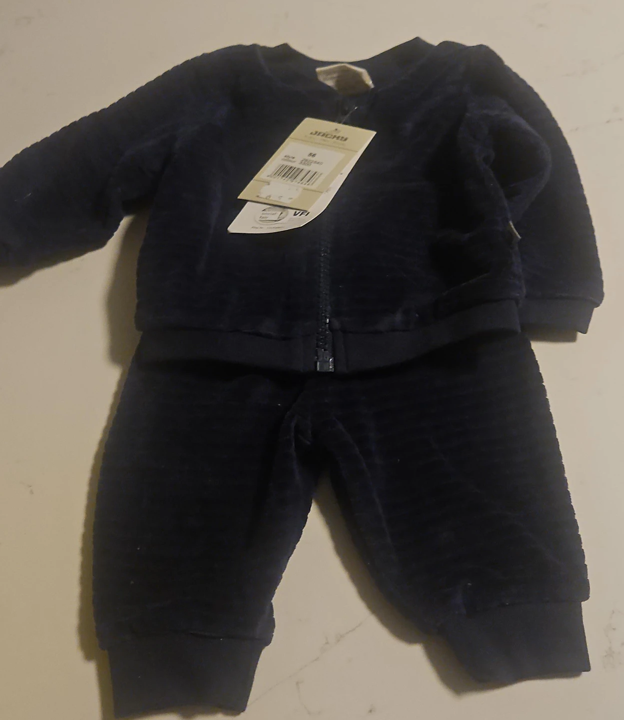 Jacky Velour Tracksuit Set Navy Blue Size 0-2 months