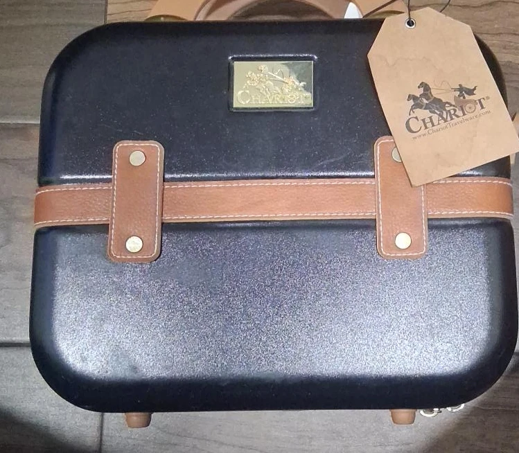 Chariot Black Vanity Case with Tan Accents