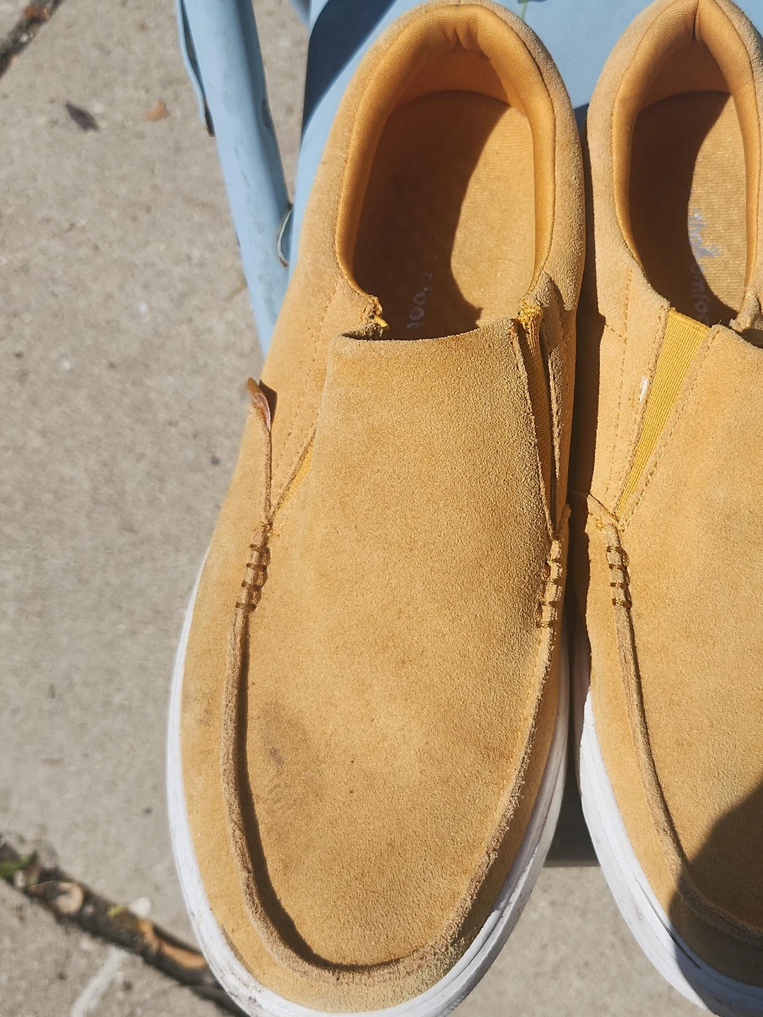 Yellow Suede Slip-On Shoes