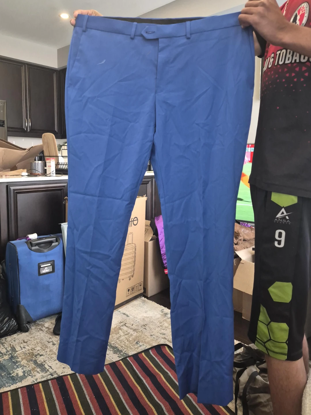 Grafton Slim Fit Blue Dress Pants