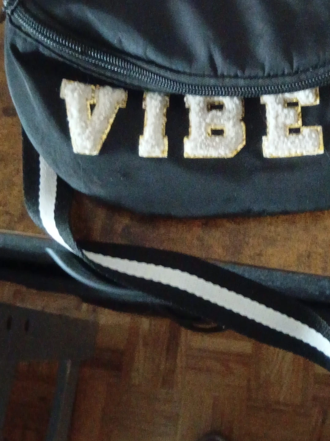 Black Fanny Pack with 'VIBE' Lettering