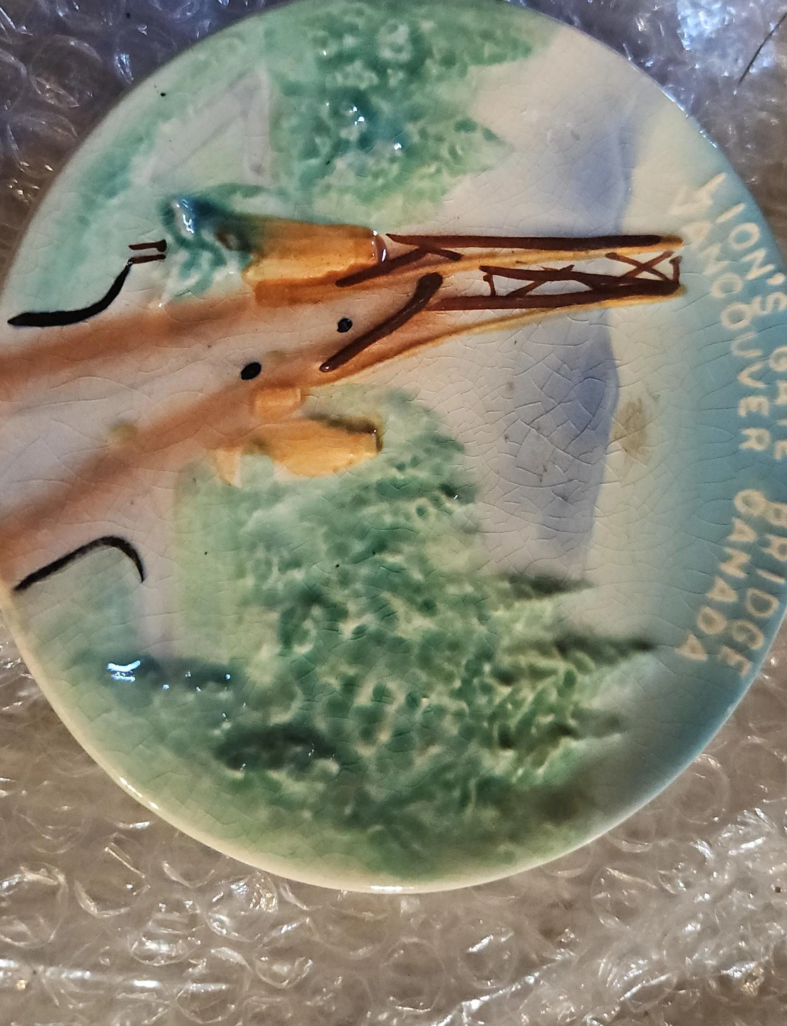 Souvenir Plate Lion's Gate Bridge Vancouver Canada