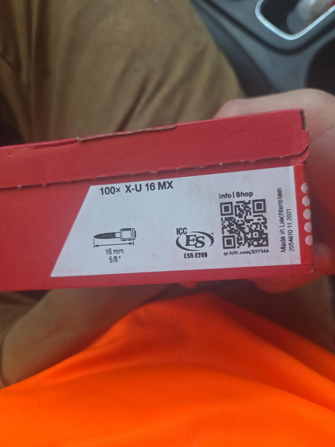 Hilti 100x X-U 16 MX Fasteners x2 boxes