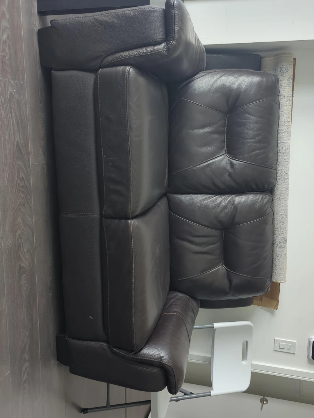Dark Brown Leather Sofa