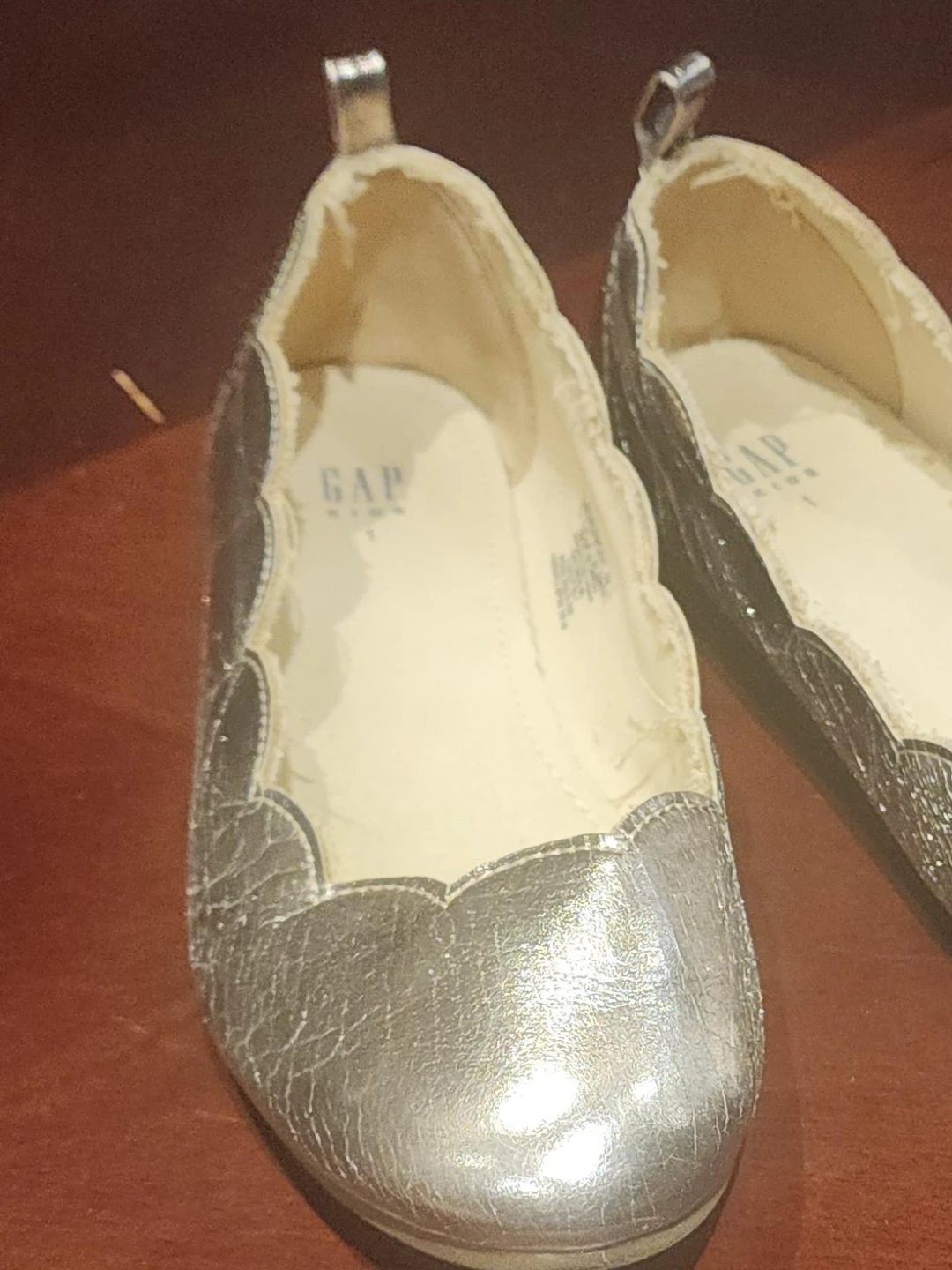 GAP Kids Silver Scalloped Ballet Flats