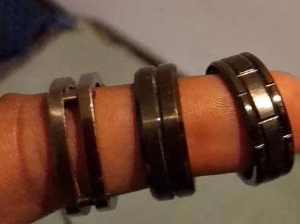 Black Men's Rings Set