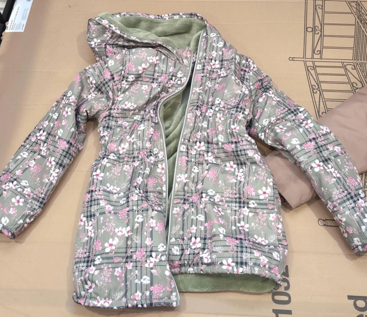 Girls Fleece Lined Hooded Jacket