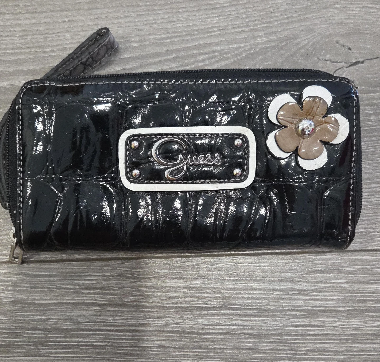 Guess Black Patent Wallet